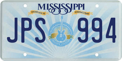 MS license plate JPS994