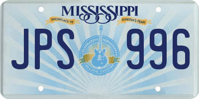 MS license plate JPS996