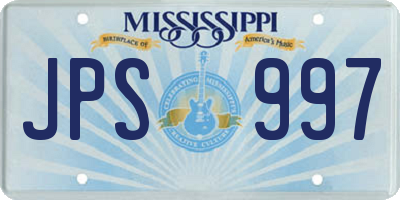 MS license plate JPS997