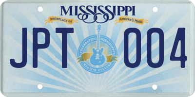 MS license plate JPT004