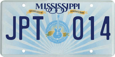MS license plate JPT014