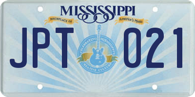 MS license plate JPT021
