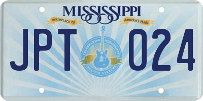 MS license plate JPT024