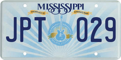 MS license plate JPT029