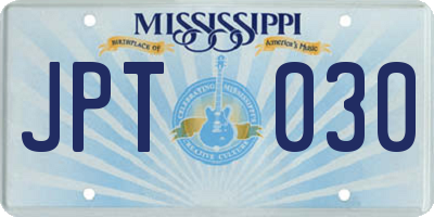 MS license plate JPT030