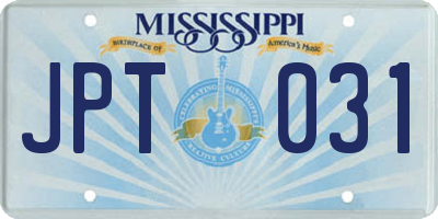 MS license plate JPT031