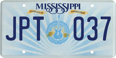 MS license plate JPT037