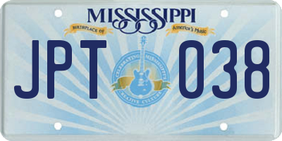 MS license plate JPT038