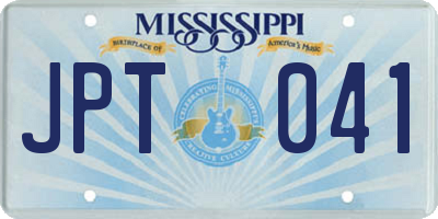 MS license plate JPT041