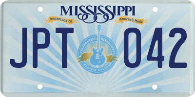 MS license plate JPT042