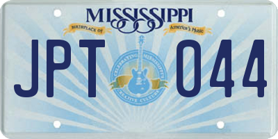 MS license plate JPT044