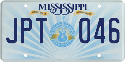 MS license plate JPT046