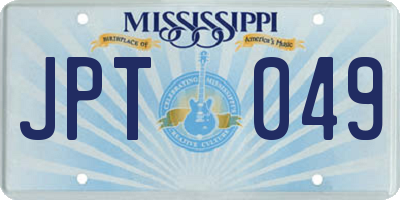 MS license plate JPT049