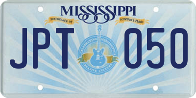 MS license plate JPT050