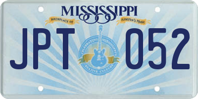 MS license plate JPT052