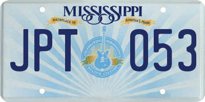 MS license plate JPT053