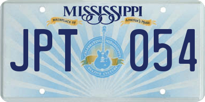 MS license plate JPT054
