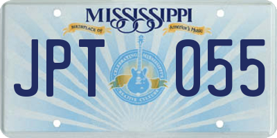 MS license plate JPT055