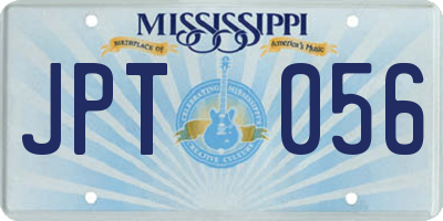 MS license plate JPT056