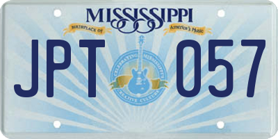 MS license plate JPT057