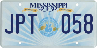 MS license plate JPT058