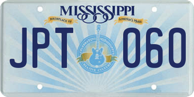 MS license plate JPT060