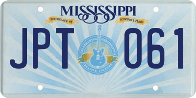 MS license plate JPT061