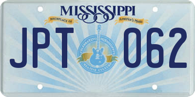 MS license plate JPT062