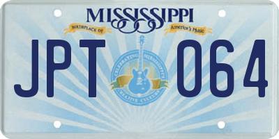 MS license plate JPT064