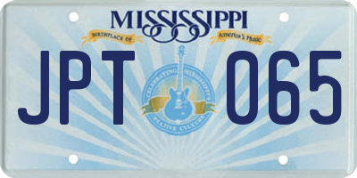 MS license plate JPT065
