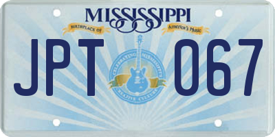 MS license plate JPT067