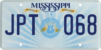 MS license plate JPT068