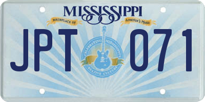 MS license plate JPT071