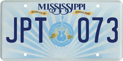 MS license plate JPT073