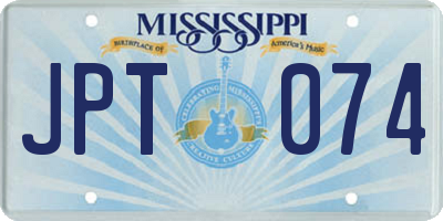 MS license plate JPT074
