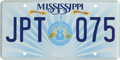 MS license plate JPT075