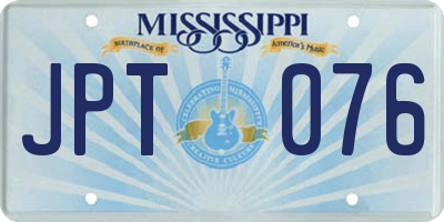 MS license plate JPT076