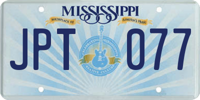 MS license plate JPT077