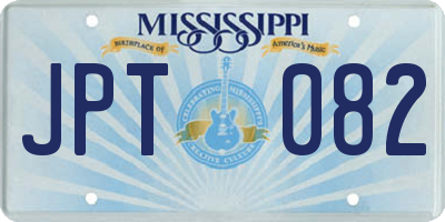 MS license plate JPT082