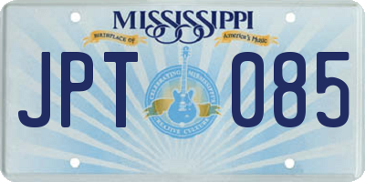 MS license plate JPT085