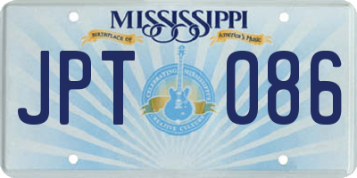 MS license plate JPT086