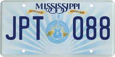 MS license plate JPT088