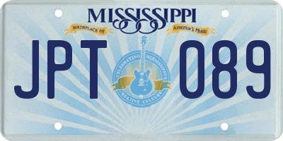 MS license plate JPT089