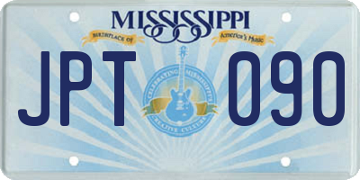 MS license plate JPT090