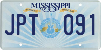 MS license plate JPT091