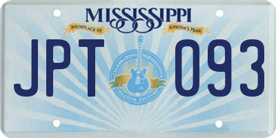 MS license plate JPT093