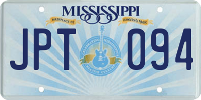 MS license plate JPT094