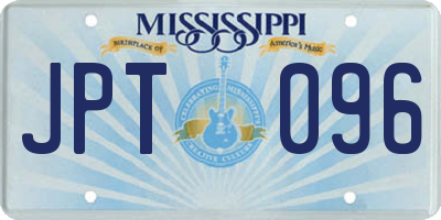 MS license plate JPT096