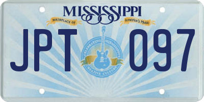 MS license plate JPT097
