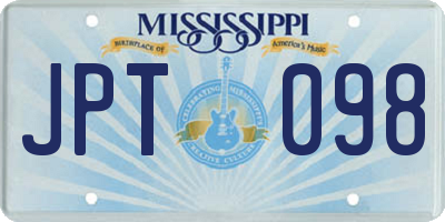 MS license plate JPT098